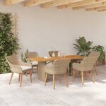vidaXL Ensemble de salle à manger pour jardin 7 Pièces Beige et marron