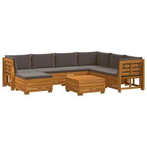 vidaXL Ensemble de canapés d'extérieur avec coussin 8 Pièce Marron