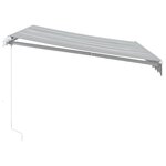 vidaXL Auvent manuel rétractable avec LED anthracite blanc 300x250 cm