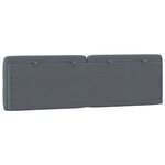 vidaXL Coussin de tête de lit gris foncé 152 cm velours