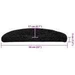 vidaXL Tapis d'escalier 30 pièces 56 x 17 x 3 cm Noir Demi-rond