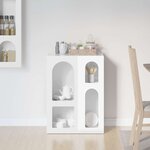 vidaXL Buffet Blanc brillant 59 x 35 x 80 5 cm Bois d'ingénierie