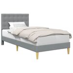 vidaXL Cadre de lit avec tête de lit Gris clair 100 x 200 cm Tissu