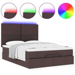 VidaXL Cadre de lit ottoman avec matelas marron foncé 140x190 cm tissu
