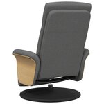vidaXL Fauteuil inclinable de massage et repose-pieds gris foncé tissu