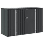 vidaXL Boîte de Rangement de Jardin Noir 214 x 82 x 132 cm Acier