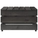 vidaXL Salon de jardin 3 Pièces Bois de pin imprégné de gris