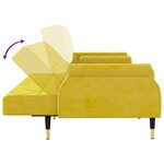 vidaXL Canapé-lit avec coussins jaune velours