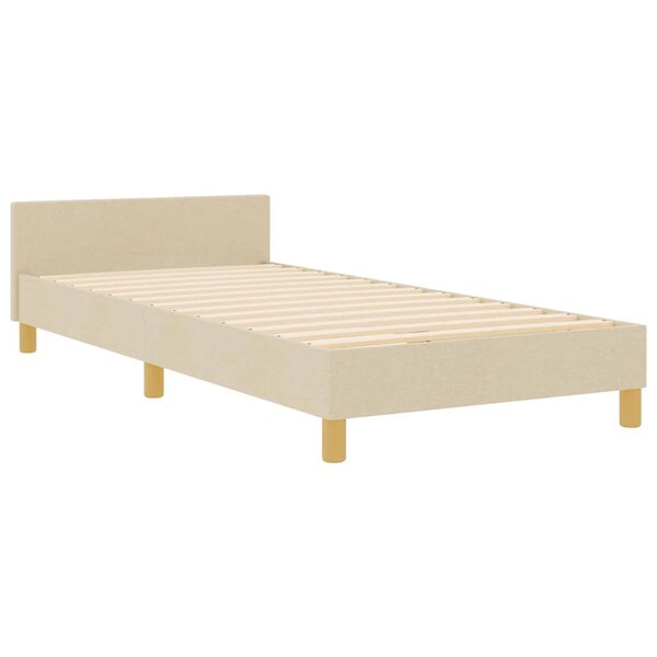 Lit vidaXL Crème 90x200 cm en tissu