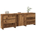 vidaXL Buffet 3 Pièces vieux bois bois d'ingénierie