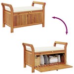 vidaXL Banc de rangement de jardin avec coussin 91 cm Bois d'acacia