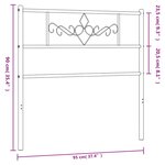vidaXL Tête de lit métal noir 90 cm