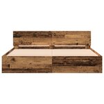 vidaXL Cadre de lit avec tête de lit - Bois ancien - 180 x 200 cm