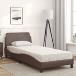vidaXL Lit avec matelas Dover marron 90x200 cm similicuir
