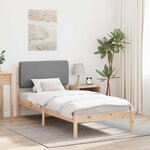 vidaXL Cadre de lit avec tête de lit rembourrée Gris clair 80 x 200 cm