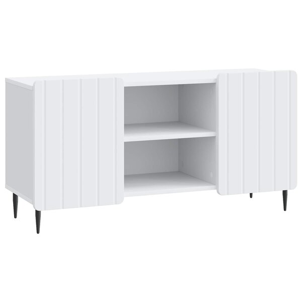 vidaXL Meuble TV Blanc 102 x 34 5 x 52 cm Bois d'ingénierie