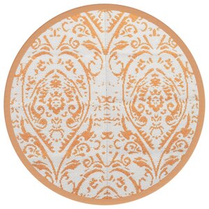 vidaXL Tapis d'extérieur ARAKIL orange et blanc Ø160 cm PP