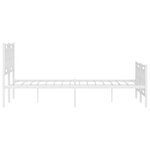 vidaXL Cadre de lit métal sans matelas et pied de lit blanc 140x190 cm