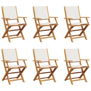 vidaXL Chaises de jardin pliantes lot de 6 tissu et bois massif