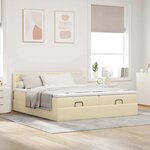 VidaXL Cadre de lit ottoman avec matelas crème 180x200 cm tissu
