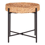 Table d'appoint en métal et jacinthe d'eau 50 x 48 5 cm