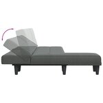 vidaXL Canapé-lit en forme de L gris foncé 255x140x70 cm tissu