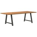 vidaXL Table à manger marron clair bois de chêne massif rectangulaire
