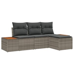 vidaXL Ensemble de canapé de jardin 4 Pièces Gris 184 x 62 x 85 cm