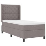 vidaXL Lit à ressort LED avec matelas Taupe 100 x 200 cm tissu