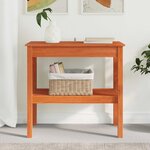 vidaXL Table console avec étagère Brun Ciré 80 x 40 x 75 cm Pin massif