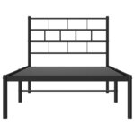 vidaXL Cadre de lit métal avec tête de lit noir 90x190 cm