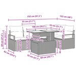 vidaXL Canapé de jardin 6 pièces avec coussins Beige Poly Rattan