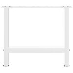 vidaXL Pieds de table basse Blanc 2 pièces 60 x (42-43) cm Acier