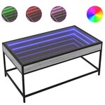 vidaXL Table basse avec LED infini sonoma gris 90x50x41 cm