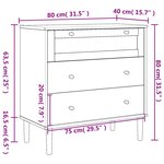 vidaXL Commode SENJA aspect de rotin noir bois de pin solide