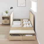 vidaXL Cadre de lit avec rangement avec tiroir Chêne Sonoma 90 cm