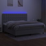 vidaXL Sommier à lattes de lit et matelas et LED Gris clair 200x200 cm