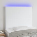 vidaXL Tête de lit à LED Blanc 90x5x118/128 cm Similicuir