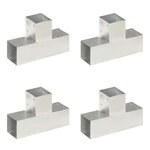 vidaXL Connecteurs de poteau 4 Pièces Forme en T Métal galvanisé 91x91 mm