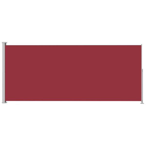 Vidaxl auvent latéral rétractable de patio 200x500 cm rouge