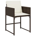 vidaXL Ensemble de Salle à Manger de Jardin 9 Pièces avec Coussins Marron Poly Rattan