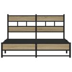 vidaXL Cadre de lit en métal sans matelas chêne sonoma 135x190 cm