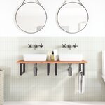 vidaXL Étagère de vasque murale acier et bois massif de hêtre