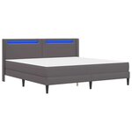 vidaXL Cadre de lit avec matelas Gris 200 x 200 cm Simili cuir
