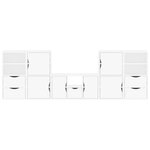 vidaXL Meubles TV 5 Pièces avec rangement ODDA blanc bois de pin massif