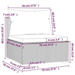 vidaXL Salon de jardin 4 Pièces avec coussins Résine tressée Gris