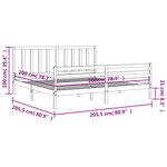 vidaXL Cadre de lit sans matelas gris 200x200 cm bois massif de pin