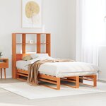 vidaXL Lit bibliothèque sans matelas cire marron 100x200cm bois massif