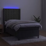 vidaXL Sommier à lattes de lit matelas LED Gris foncé 80x200cm Velours