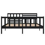 vidaXL Cadre de lit sans matelas noir bois massif 140x190 cm